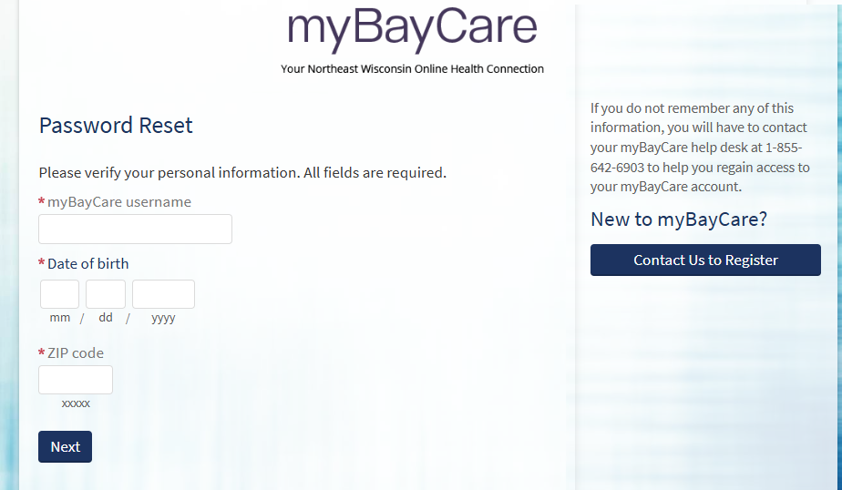 How to Recover Your myBayCare Password